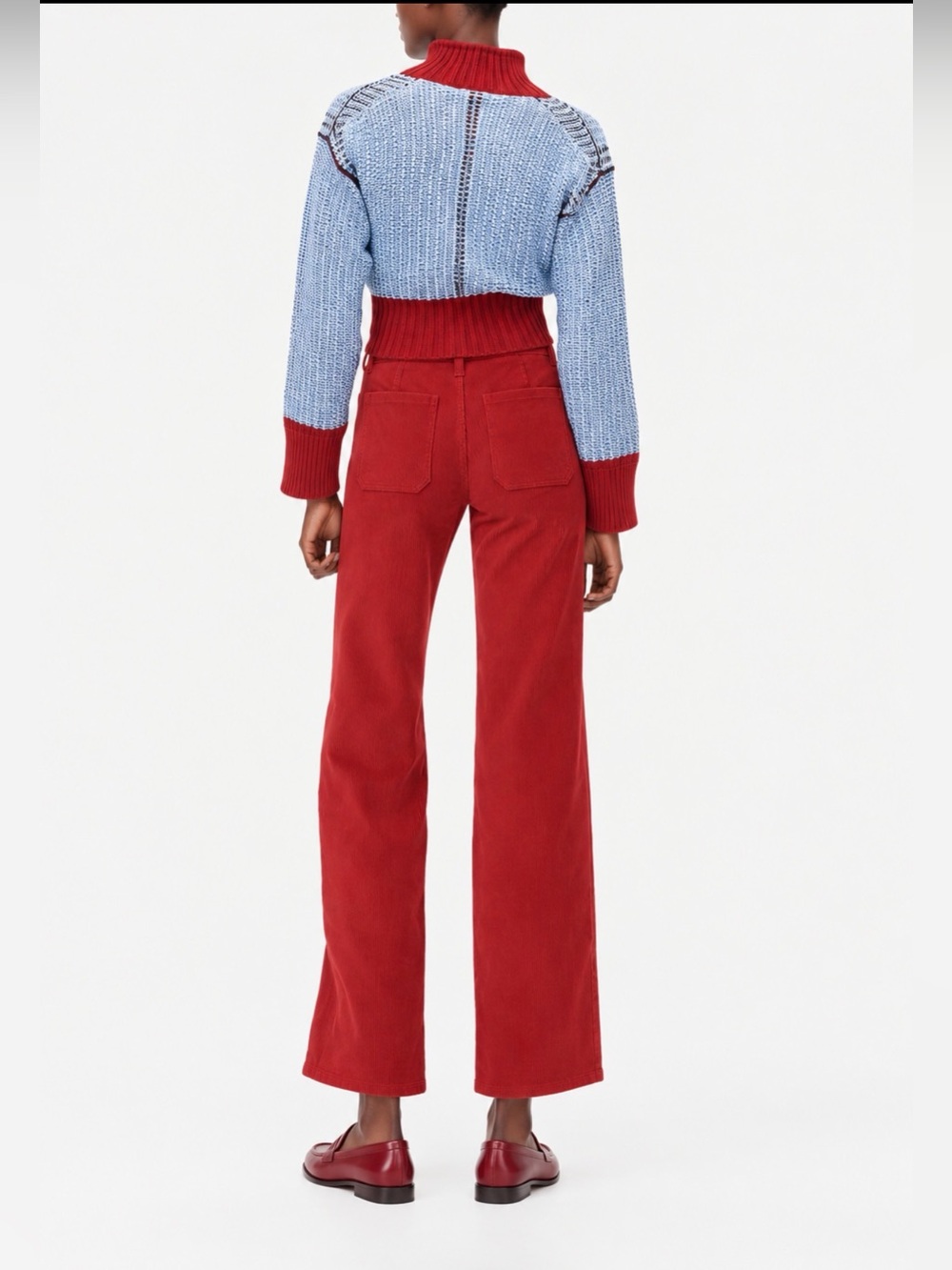 J.Crew NWOT Tall Sailor slim-wide pant in stretch corduroy in red - Picture 2 of 8